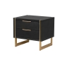 Coach House Soho Dark Brown & Gold Accents Bedside Table