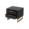 Coach House Soho Dark Brown & Gold Accents Bedside Table